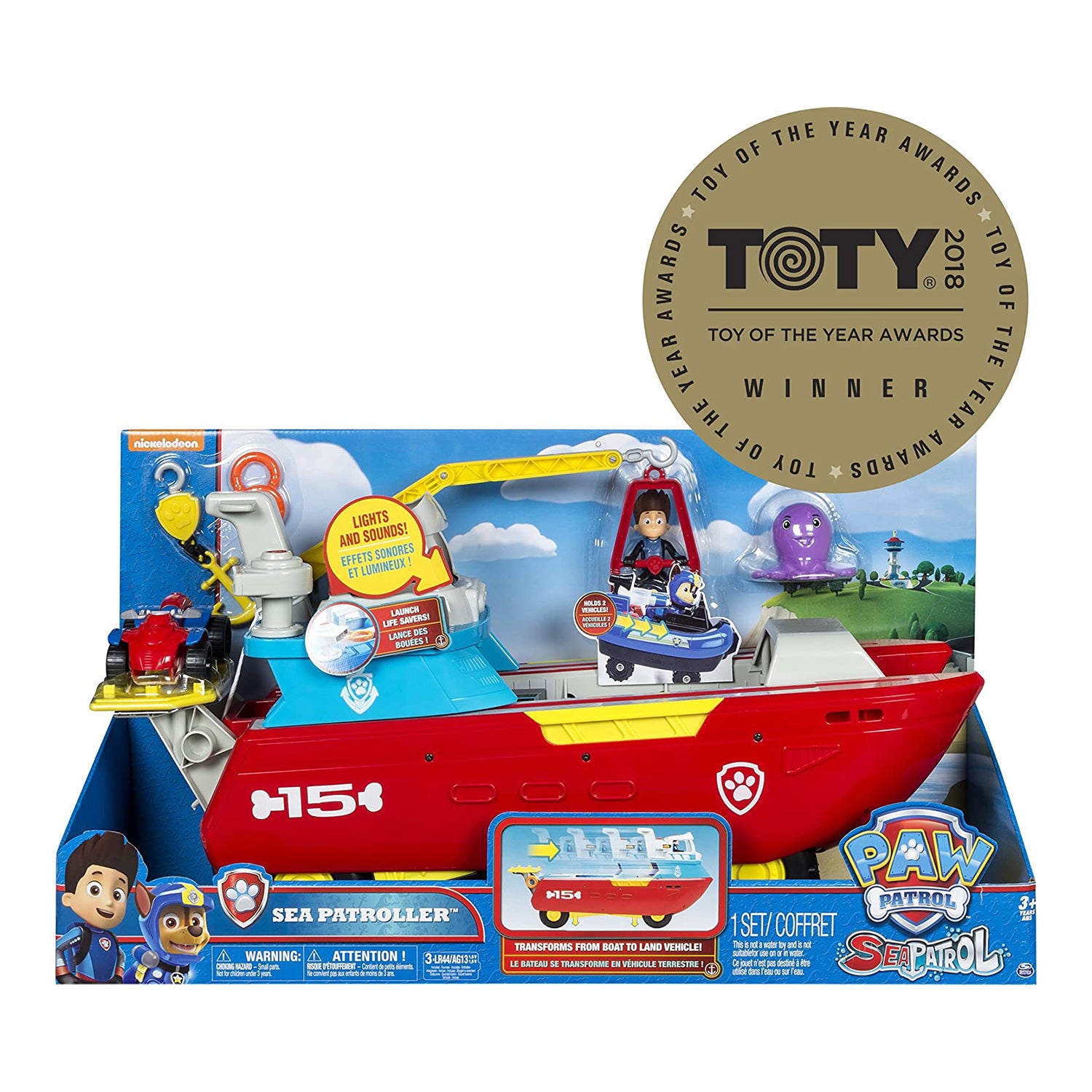 Nickelodeon Paw Patrol Sea Patroller Transforming Vehicle with Lights & Sounds - VMInnovations