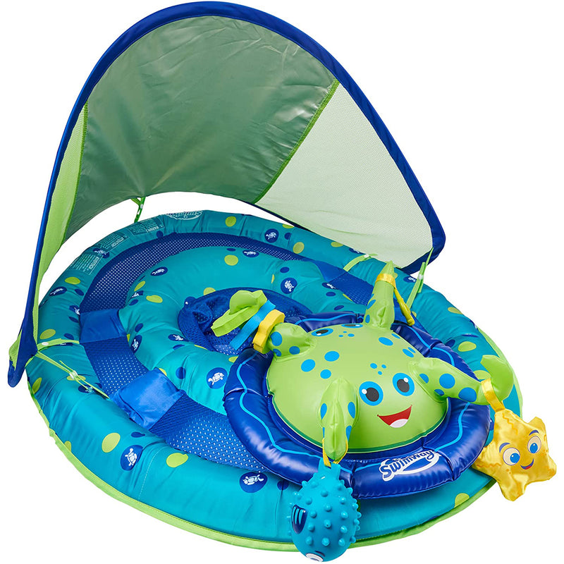 SwimWays Inflatable Baby Spring Float Activity Center with Canopy, Octopus(Used)