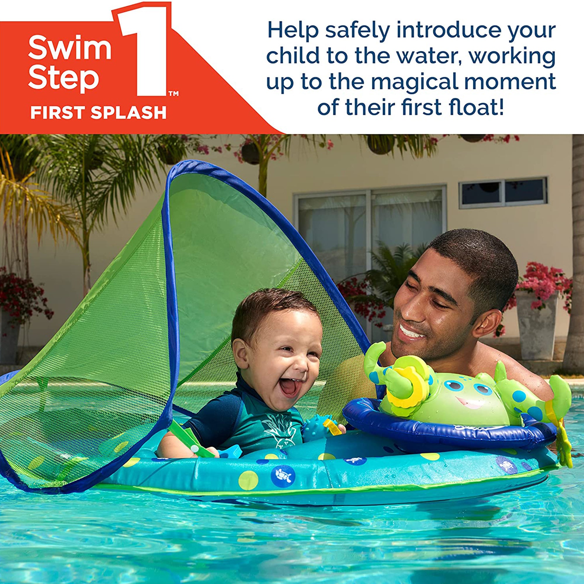 SwimWays Baby Spring Float Activity Center Pool Raft w/ Sun Canopy (Open Box)