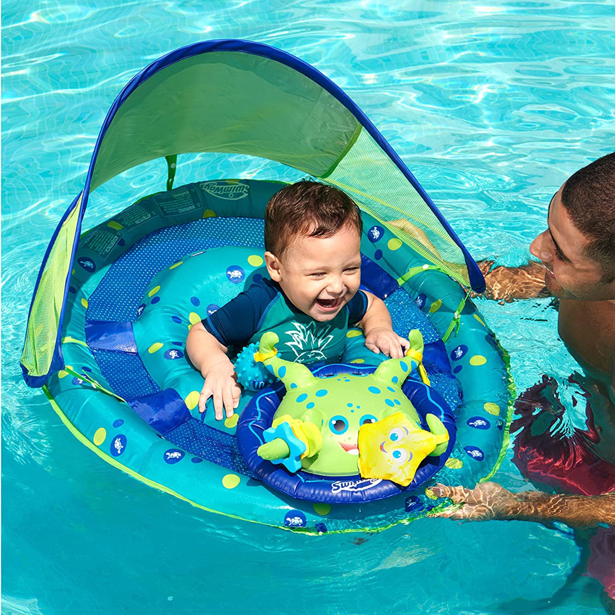 SwimWays Baby Spring Float Activity Center Pool Raft w/ Sun Canopy (Open Box)