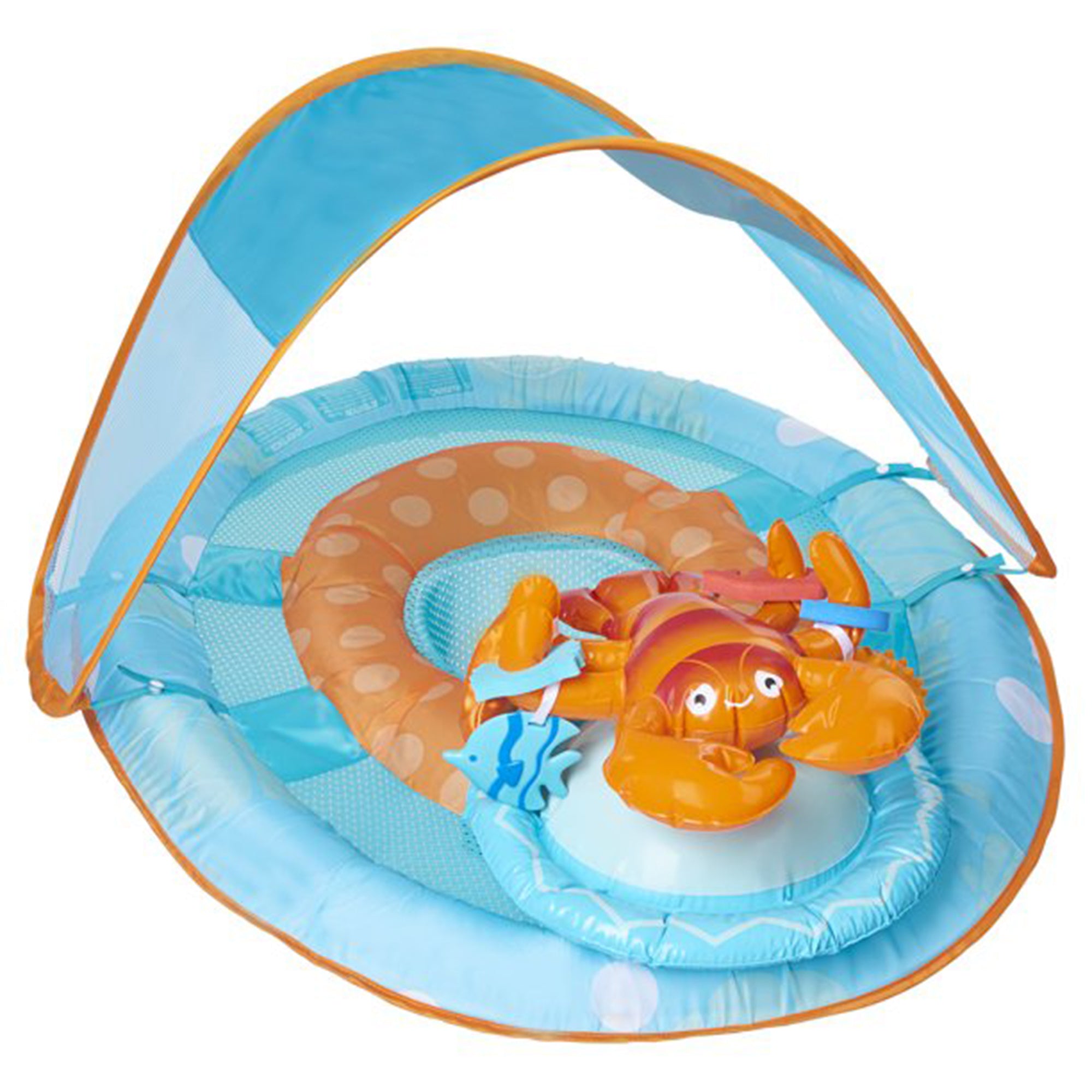 SwimWays Inflatable Baby Spring Pool Float Activity Center with Canopy, Lobster - VMInnovations