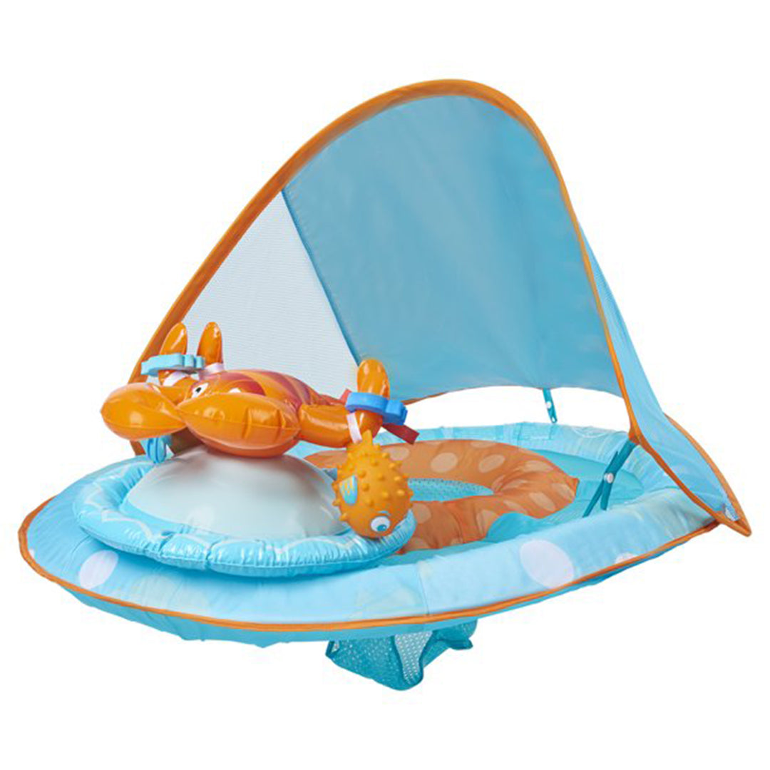 SwimWays Inflatable Baby Spring Pool Float Activity Center with Canopy, Lobster