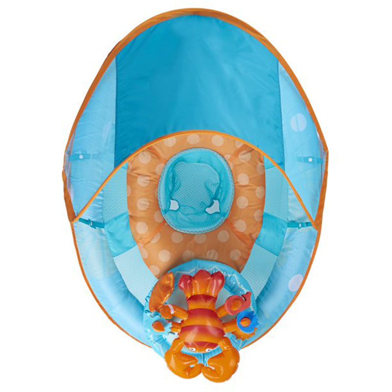 SwimWays Inflatable Baby Spring Pool Float Activity Center with Canopy, Lobster