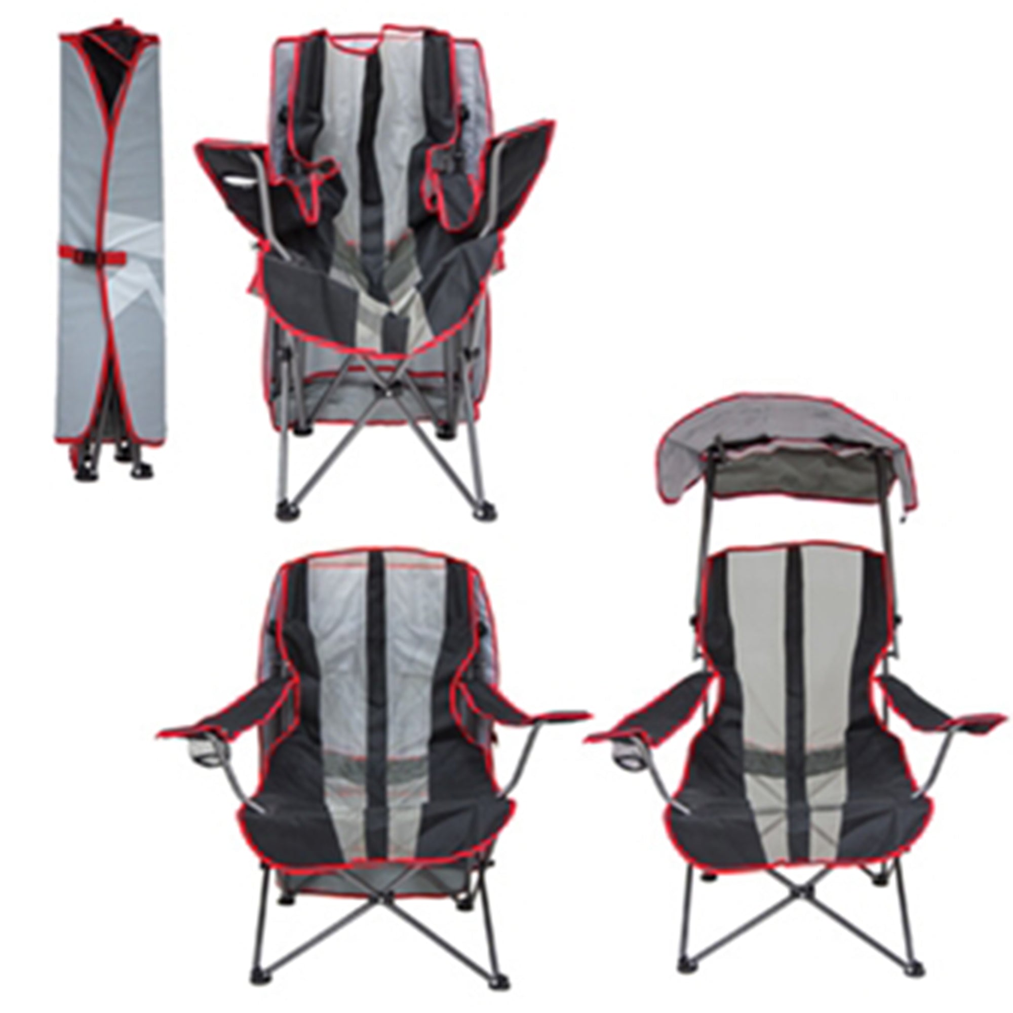 Kelsyus Premium Portable Camping Chair, 50+UPF Canopy & Cup Holder, Blue (2Pack) - VMInnovations