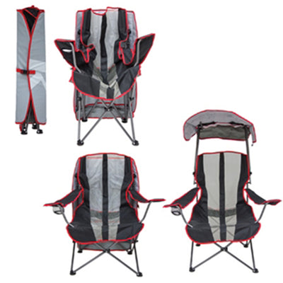 Kelsyus Premium Portable Camping Chair, 50+UPF Canopy & Cup Holder, Blue (4Pack) - VMInnovations