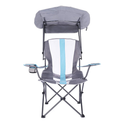 Kelsyus Premium Portable Camping Chair, 50+UPF Canopy & Cup Holder, Blue (3Pack)