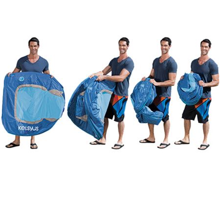 Kelsyus Floating Pool Lounger Inflatable Chair w/ Cup Holder, Blue (2 Pack) - VMInnovations