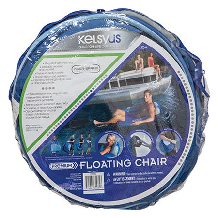 Kelsyus Floating Pool Lounger Inflatable Chair w/ Cup Holder, Blue (2 Pack)