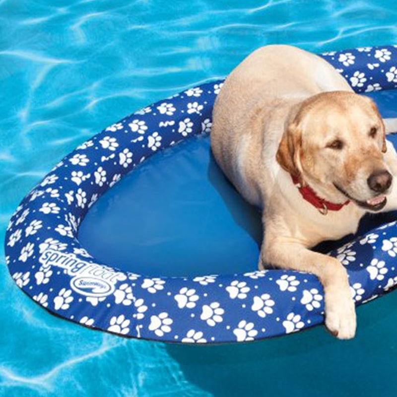 SwimWays Spring Float Paddle Paws Puppy Dog Pool Float Lounger, Large, Blue
