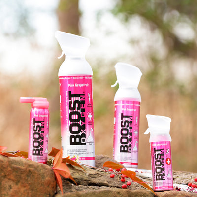 Boost Oxygen Natural 5 Liter Pure Oxygen Canister, Pink Grapefruit (3 Pack) - VMInnovations