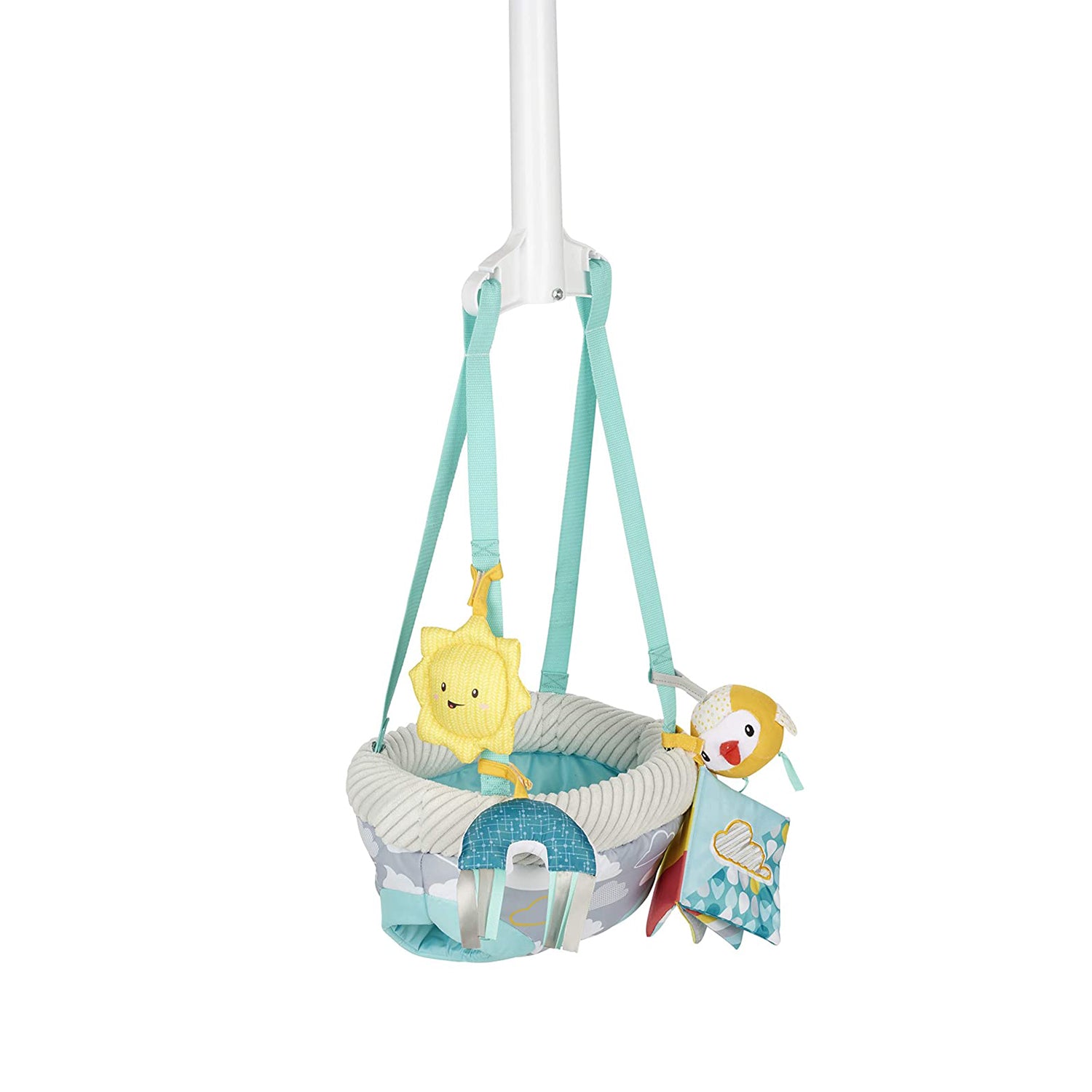 Evenflo Exersaucer Doorway Jumper with 4 Toys and Mirror, Sweet Skies (Open Box) - VMInnovations