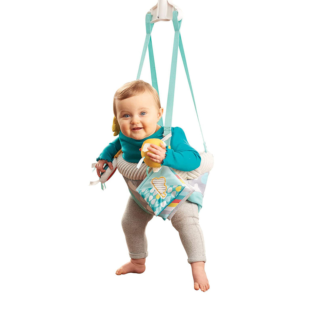 Evenflo Exersaucer Doorway Jumper with 4 Toys and Mirror, Sweet Skies (Open Box) - VMInnovations