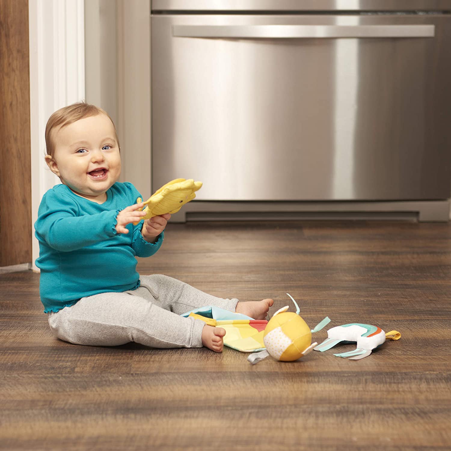 Evenflo Exersaucer Doorway Jumper with 4 Removable Toys and Mirror, Sweet Skies - VMInnovations