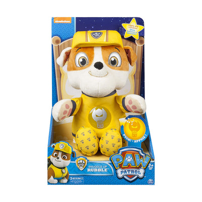 Paw Patrol Snuggle Up Rubble Soft Pup Stuffed Plush with 9 Sounds and Phrases
