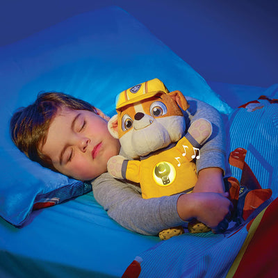 Paw Patrol Snuggle Up Rubble Soft Pup Stuffed Plush with 9 Sounds and Phrases