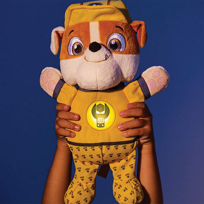 Paw Patrol Snuggle Up Rubble Soft Pup Stuffed Plush with 9 Sounds and Phrases