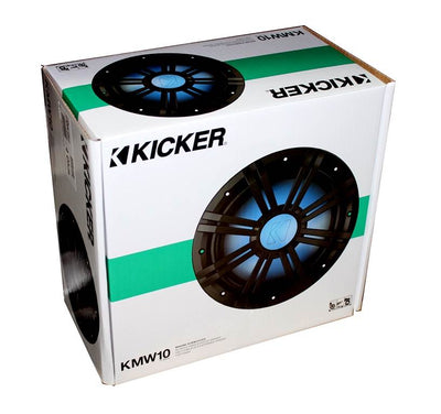 Kicker 41KMW104LC 10" 150 Watt Marine/Boat LED Subwoofer Sub KM10+6.5" Speakers