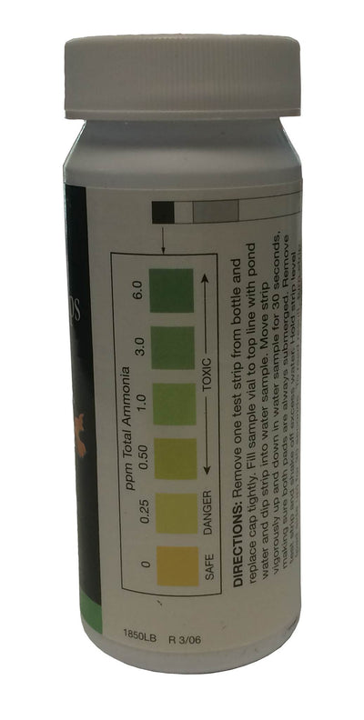 AquaChek 571850 Lake Pond Aquarium Tank Easy Total Ammonia Test Kit - 50 Strips