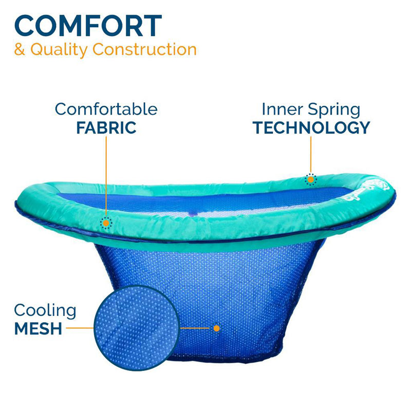 SwimWays Folding Papasan Spring Float Pool Chair w/Fast Inflate, Blue (2 Pack)