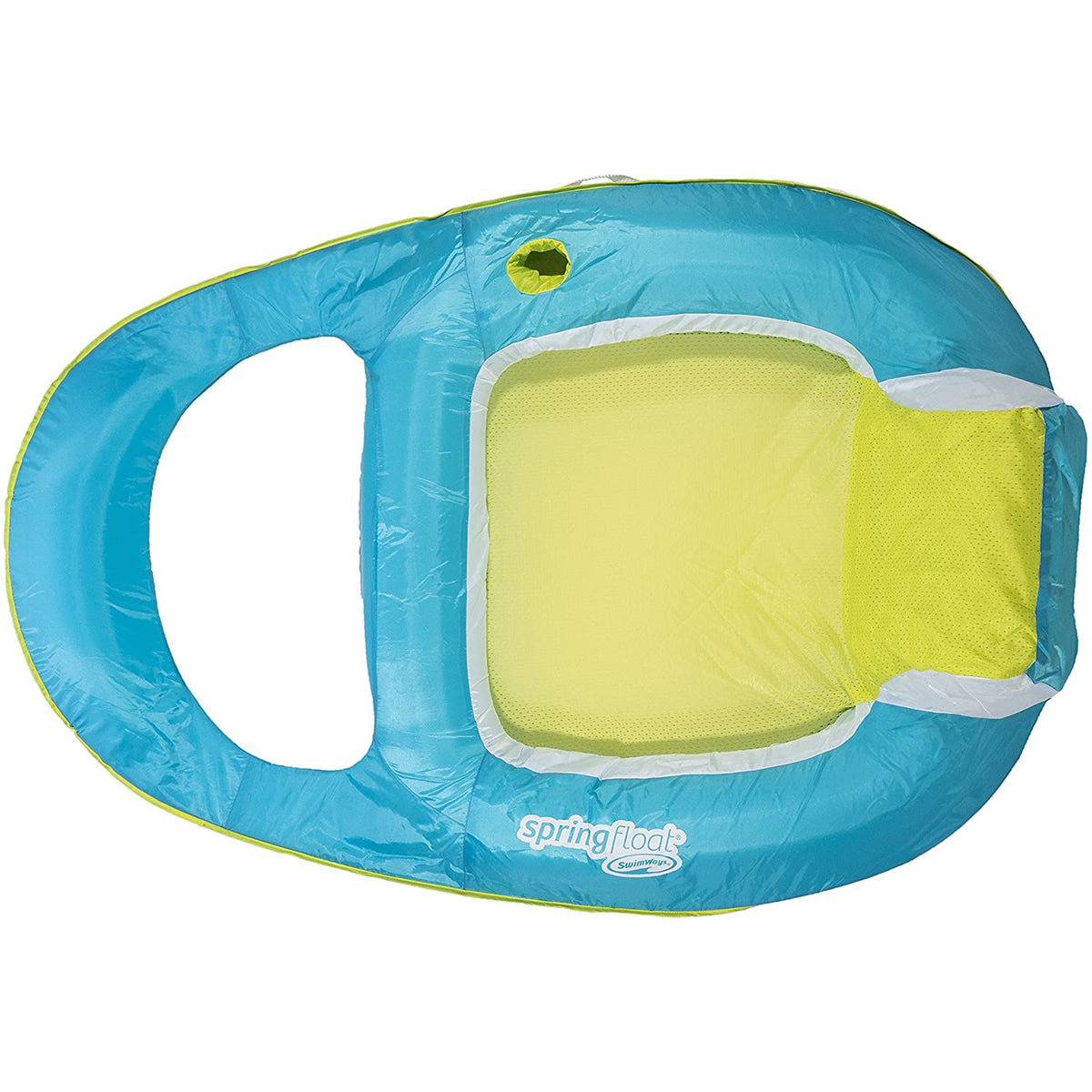 SwimWays Spring Float Inflatable Recliner Pool Lounger, Aqua & Lime (2 Pack)