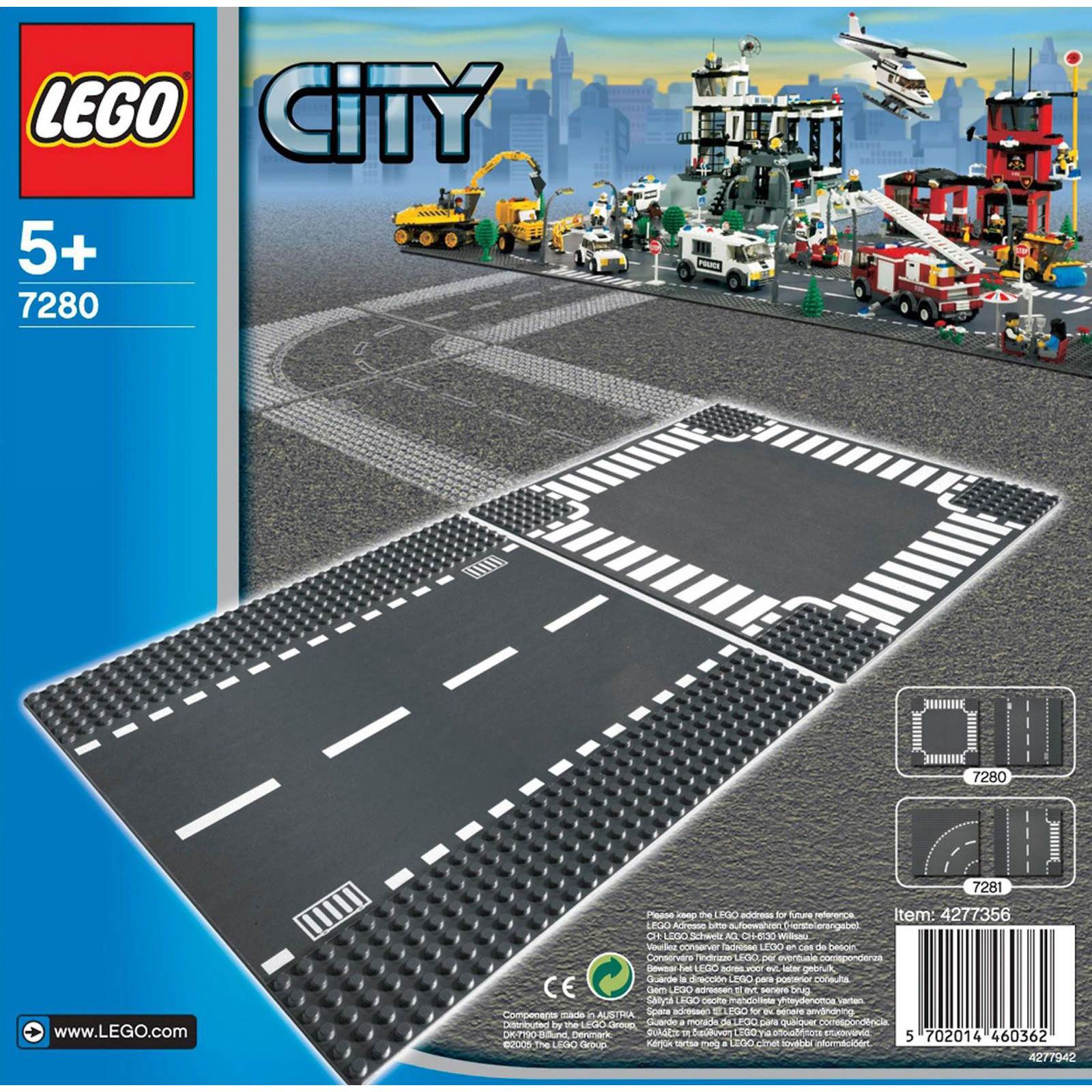 LEGO City Base Street Road Straight and Crossroad Platforms Gray 7280 (Open Box)