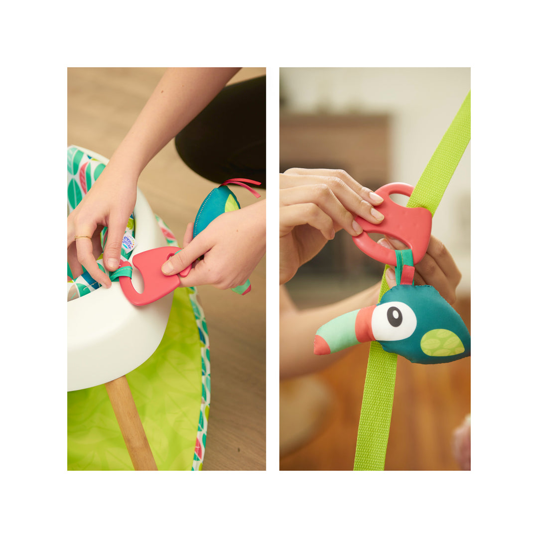 Evenflo ExerSaucer 2 In 1 Tiny Tropics Baby Seat & Doorway Play Jumper (Used)