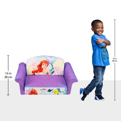Marshmallow Furniture 2-in-1 Flip Couch Bed Furniture, The Little Mermaid (Used)