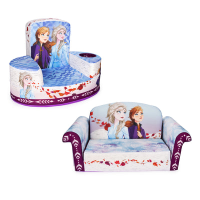 Marshmallow Furniture Comfy Foam Toddler Couch & Chair Package, Disney Frozen 2