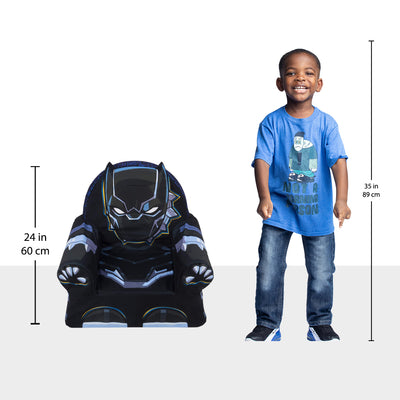 Marshmallow Furniture Children's Foam Cushion Chair Lounger Black Panther (Used)