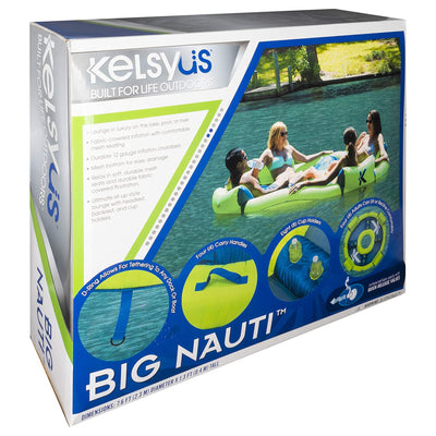SwimWays Kelsyus Big Inflatable Nauti Elite Tube Pool Floating Raft (Open Box)