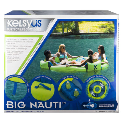 SwimWays Kelsyus Big Inflatable Nauti Elite Tube Pool Floating Raft (Open Box)