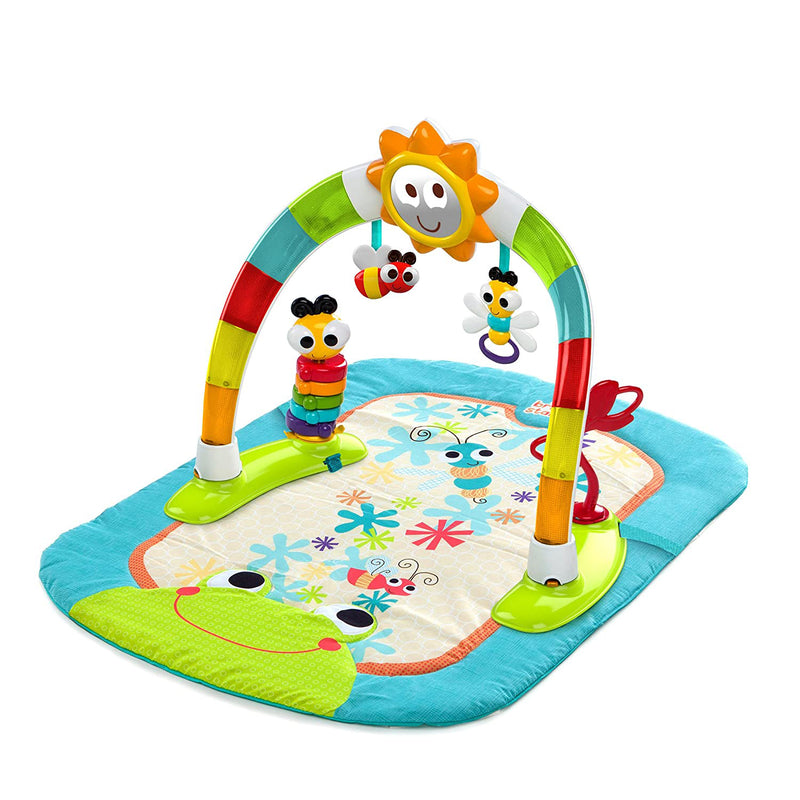 Bright Starts 2-in-1 Laugh & Lights Activity Gym & Saucer Bounce Chair w/ Toys