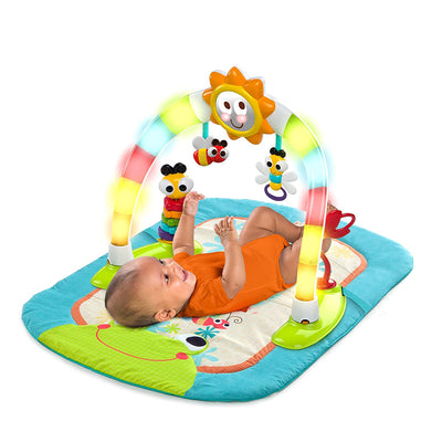 Bright Starts 2-in-1 Laugh & Lights Activity Gym & Saucer Bounce Chair w/ Toys - VMInnovations
