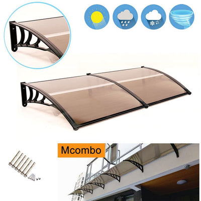 MCombo Outdoor 40 x 80 Inch Window Door Awning & Patio Canopy Shade, Dark Brown