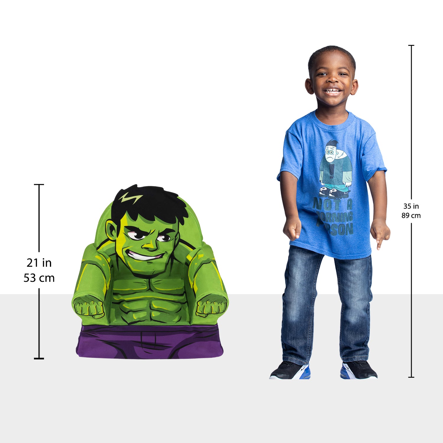 Marshmallow Furniture Foam Toddler Kid's Chair, The Incredible Hulk (Used)