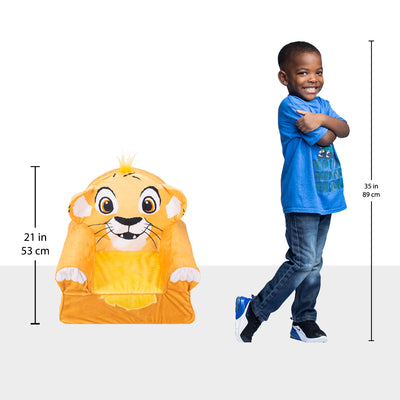 Marshmallow Furniture Comfortable Foam Kid's Size Toddler Chair, The Lion King