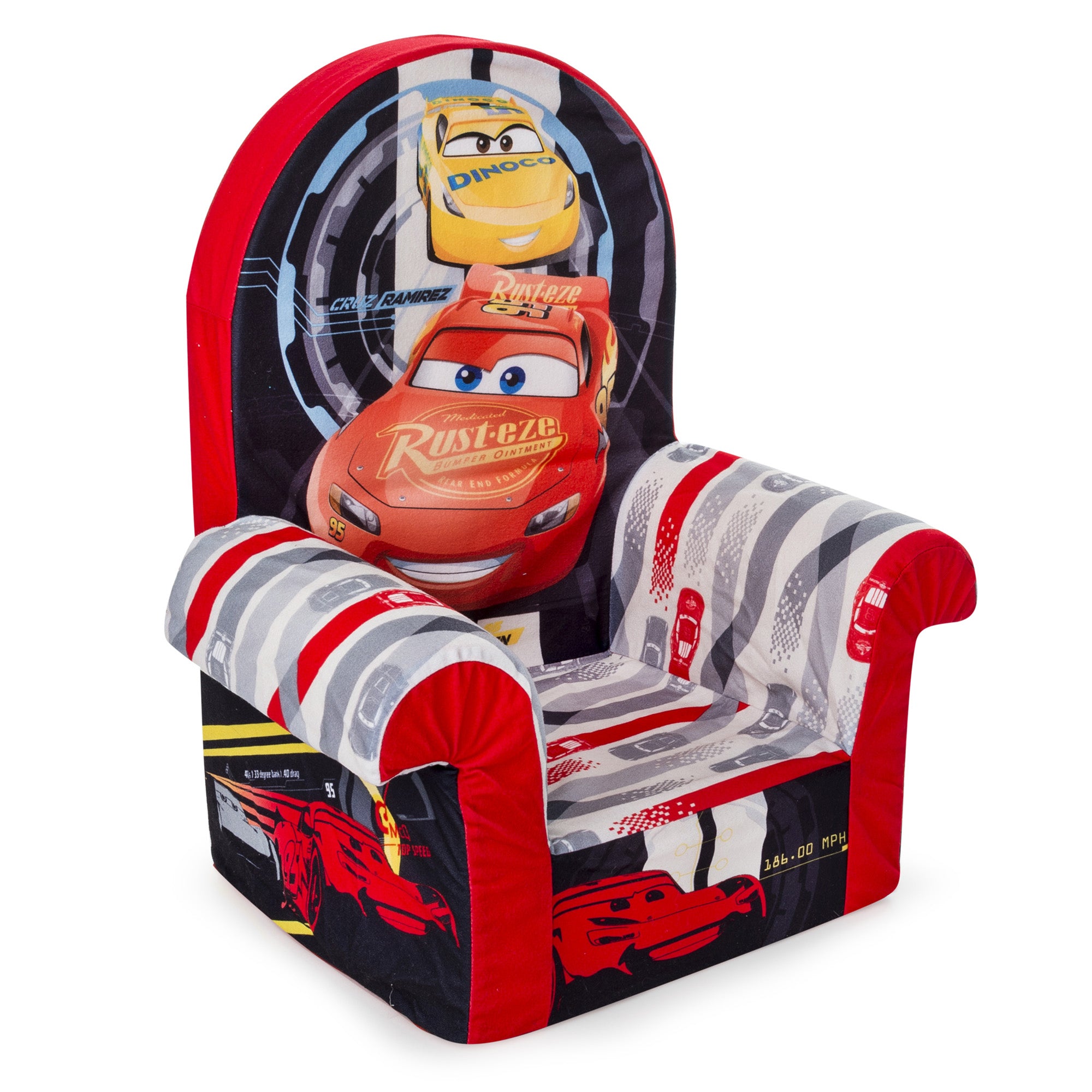 Marshmallow Furniture Comfy Foam Toddler Couch & Chair Package, Disney Cars 3
