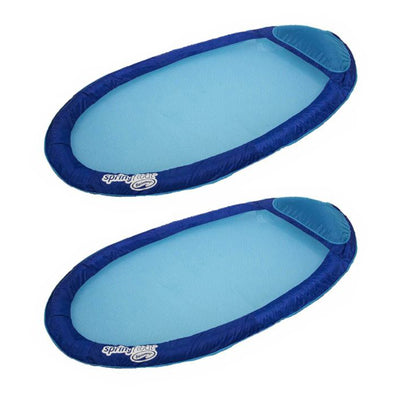 SwimWays Water Hammock Styled Spring Swimming Pool Float Recliner, Blue (2 Pack)