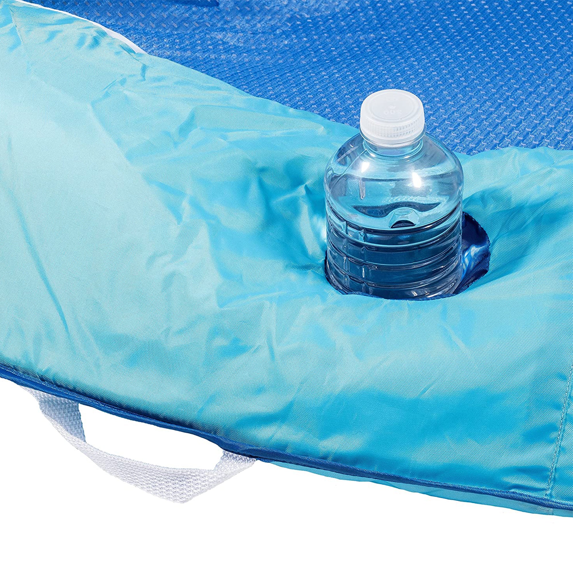 SwimWays Spring Float Inflatable Recliner Pool Lounger, Light/Dark Blue (2 Pack)