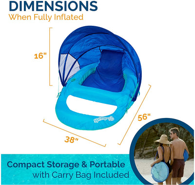 SwimWays Spring Float Recliner with Canopy Water Summertime Lounge Seat (3 Pack)