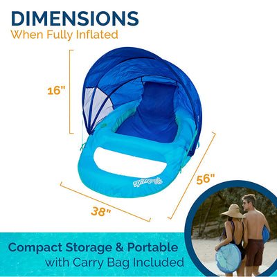 SwimWays Spring Float Recliner with Canopy Water Summertime Lounge Seat (4 Pack)