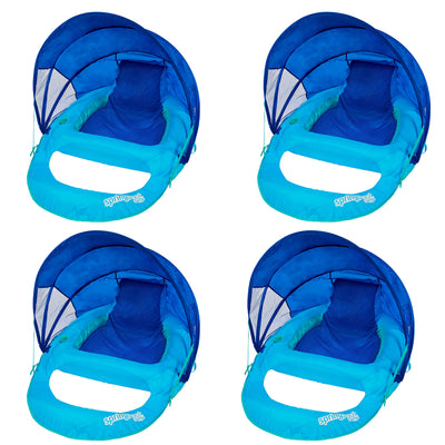 SwimWays Spring Float Recliner with Canopy Water Summertime Lounge Seat (4 Pack)