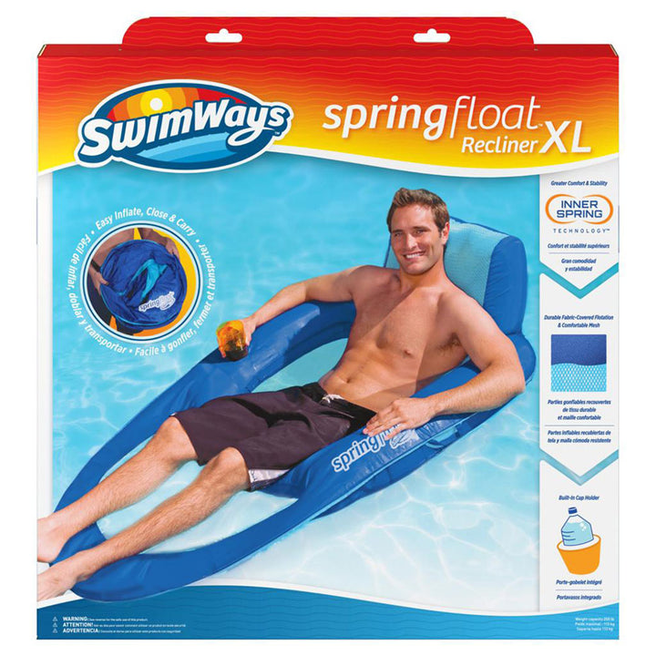 SwimWays XL Spring Water Pool Float, Blue (Open Box) - VMInnovations