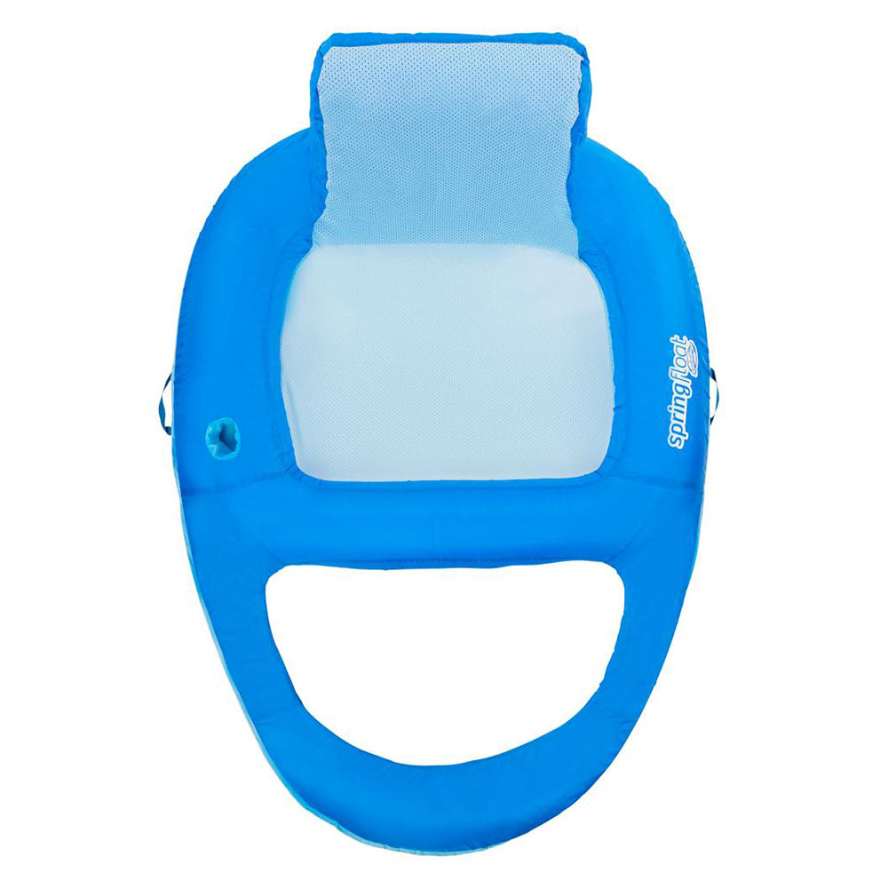 SwimWays Spring Float Recliner XL Inflatable Pool Float Lounger, Blue (2 Pack)