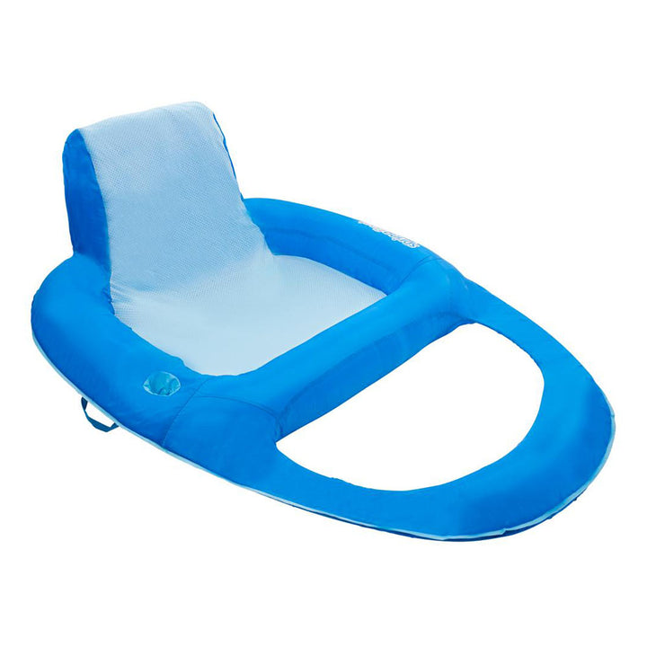 SwimWays Spring Float Recliner XL Inflatable Swimming Pool Float Lounger, Blue