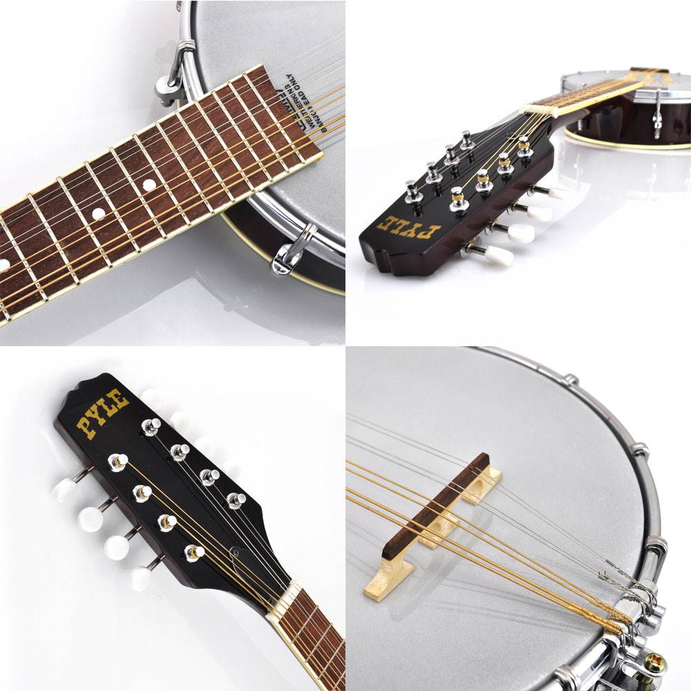 Pyle Pro PBJ20 8 String 23 Inch Acoustic Mandolin Banjo Hybrid Music Instrument