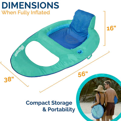 SwimWays Inflatable Twist & Fold Recliner Pool Float w/ Cup Holder (Open Box)