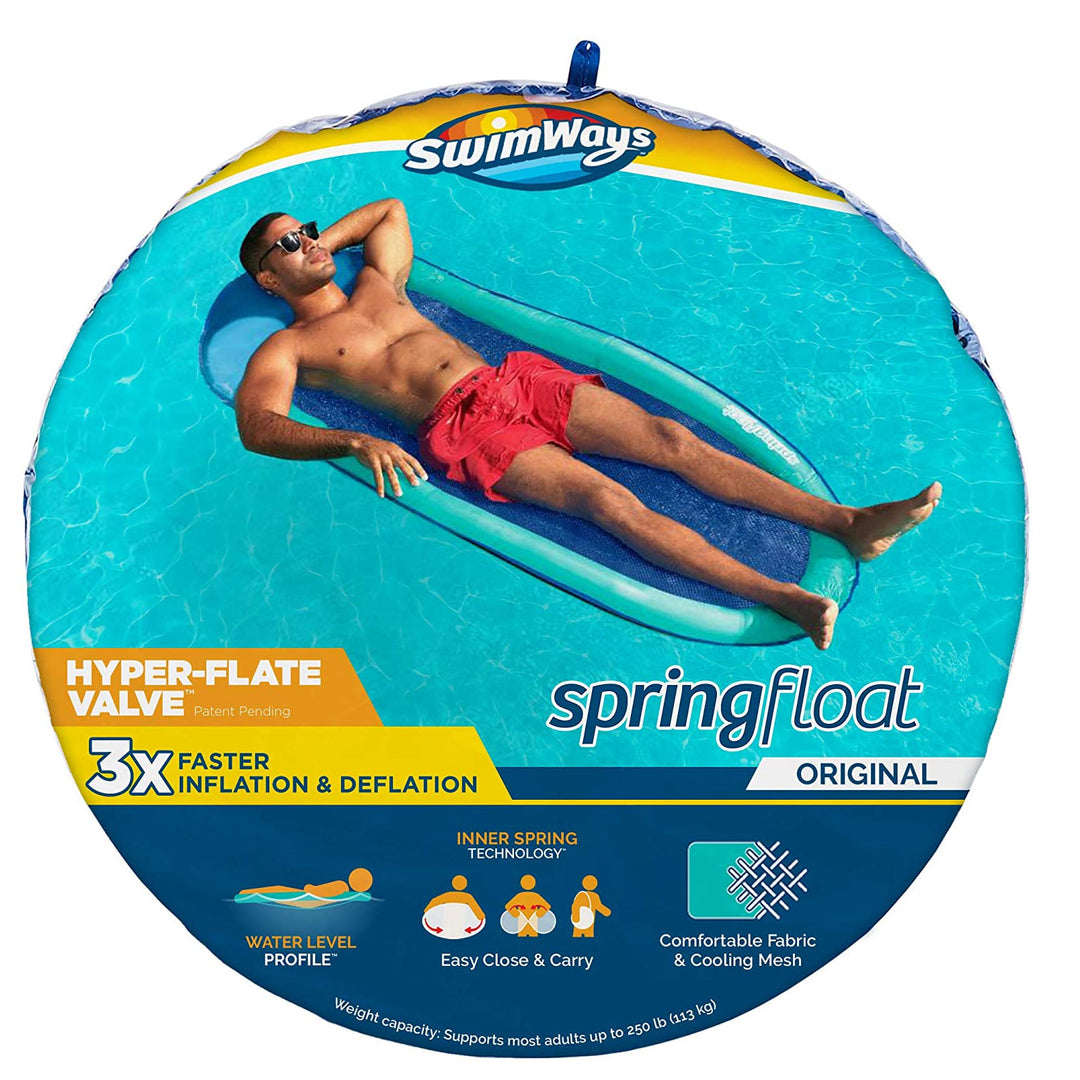 SwimWays Spring Float Recliner Water Relaxation Float, Aqua (Open Box)