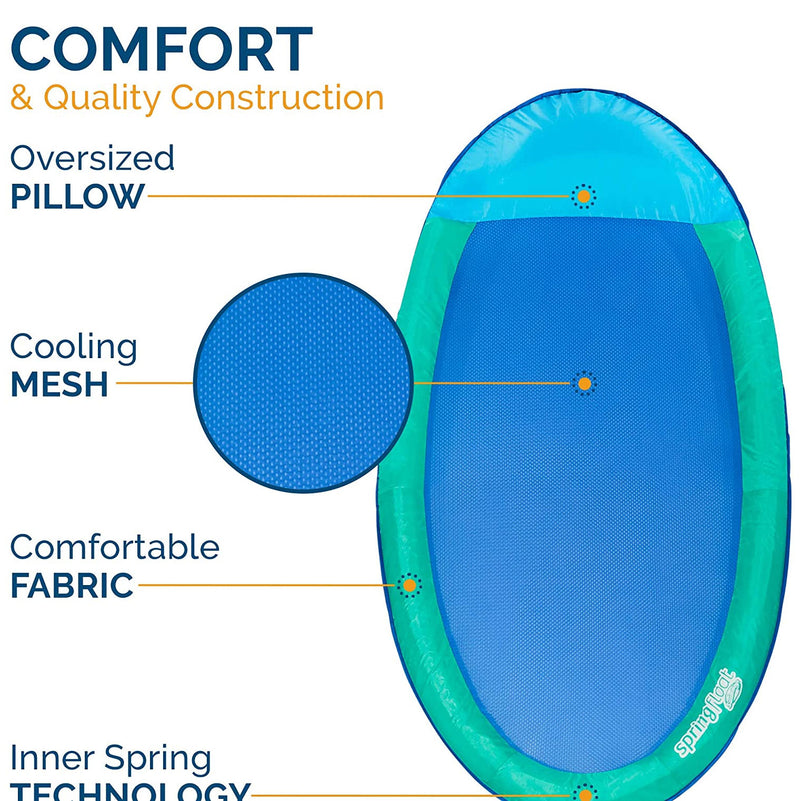 SwimWays Spring Float Recliner Water Relaxation Float, Aqua (Open Box)