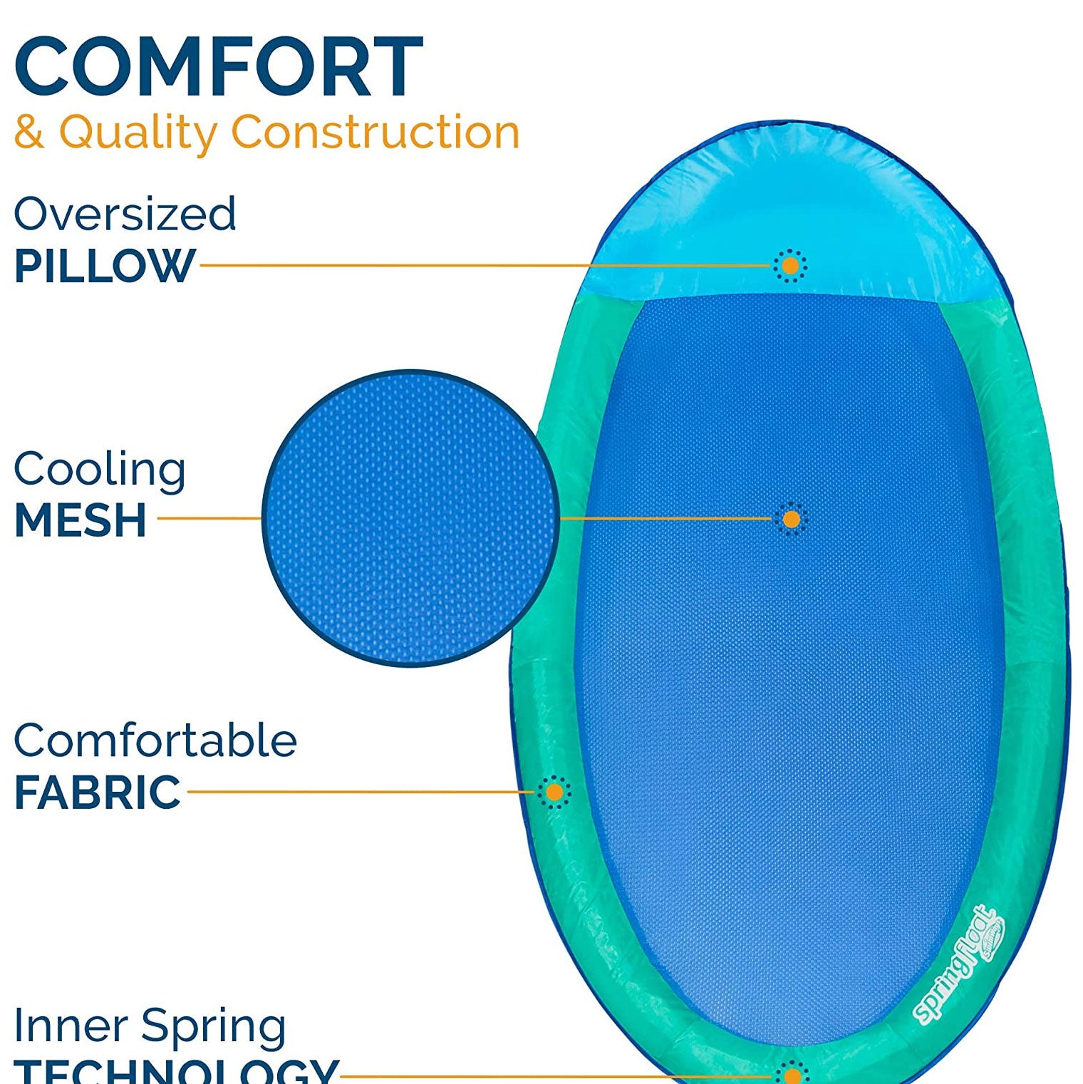 SwimWays Spring Float Recliner Water Summertime Relaxation Lounge Seat (2 Pack)
